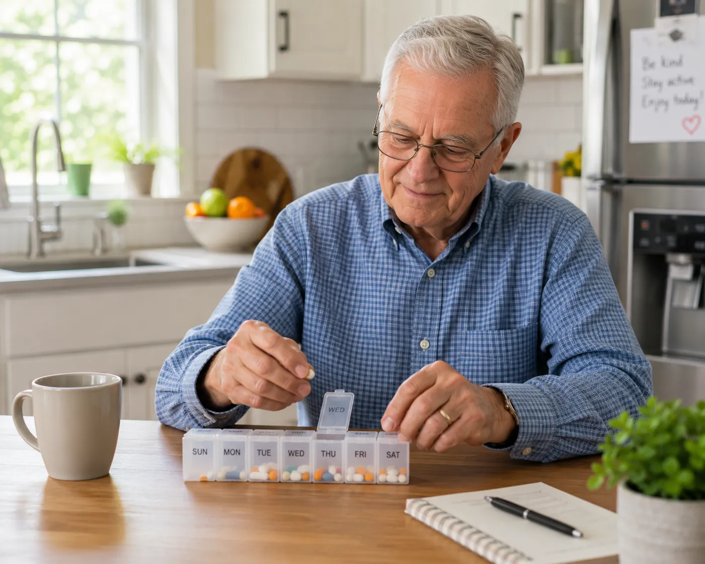 Senior managing medication, a common sign of needing senior care living facilities